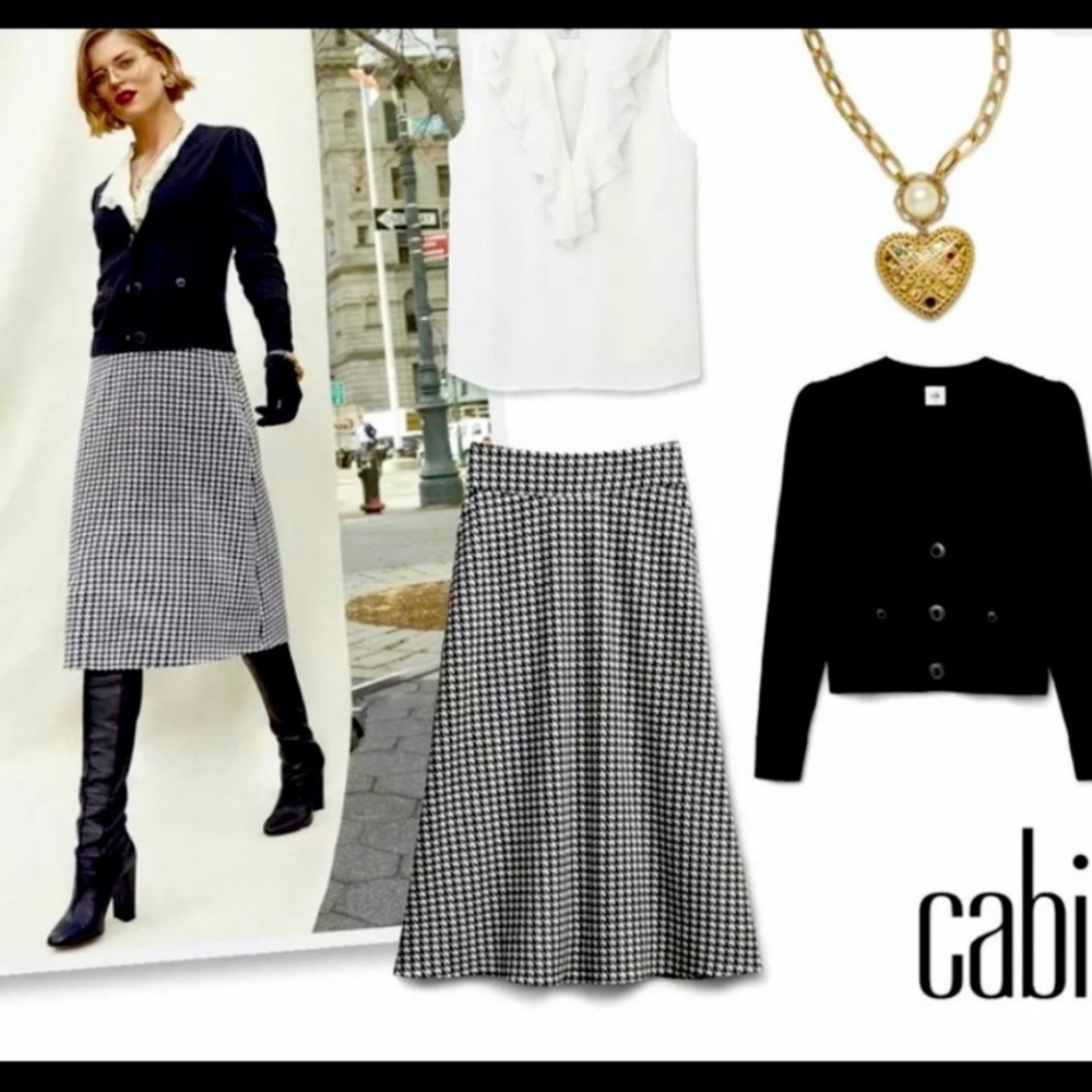 NWOT Cabi houndstooth skirt size 4
